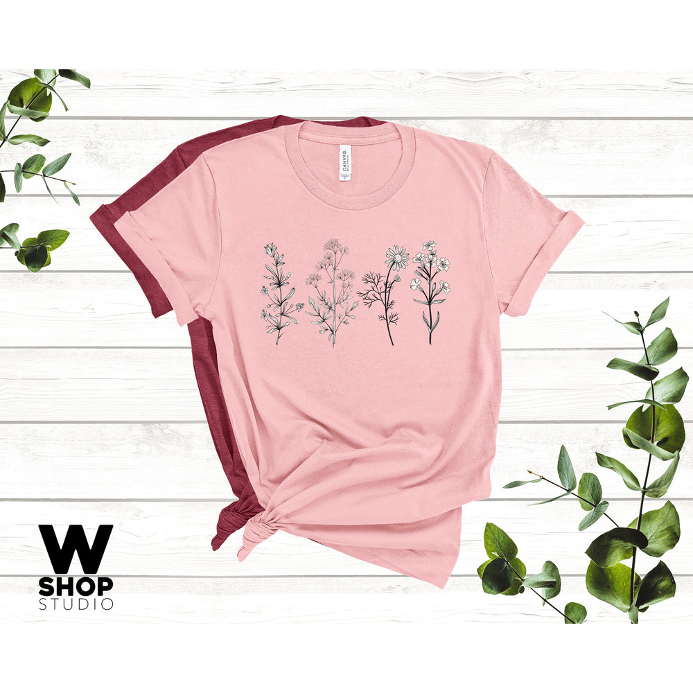 Wild Flowers Shirt, Sunflower Shirt, Wildflower Tshirt, Floral Shirt, Floral Tshirt, Wildflowers, Womens Tees, Ladies Shirts, Gift for Her - 4.jpg