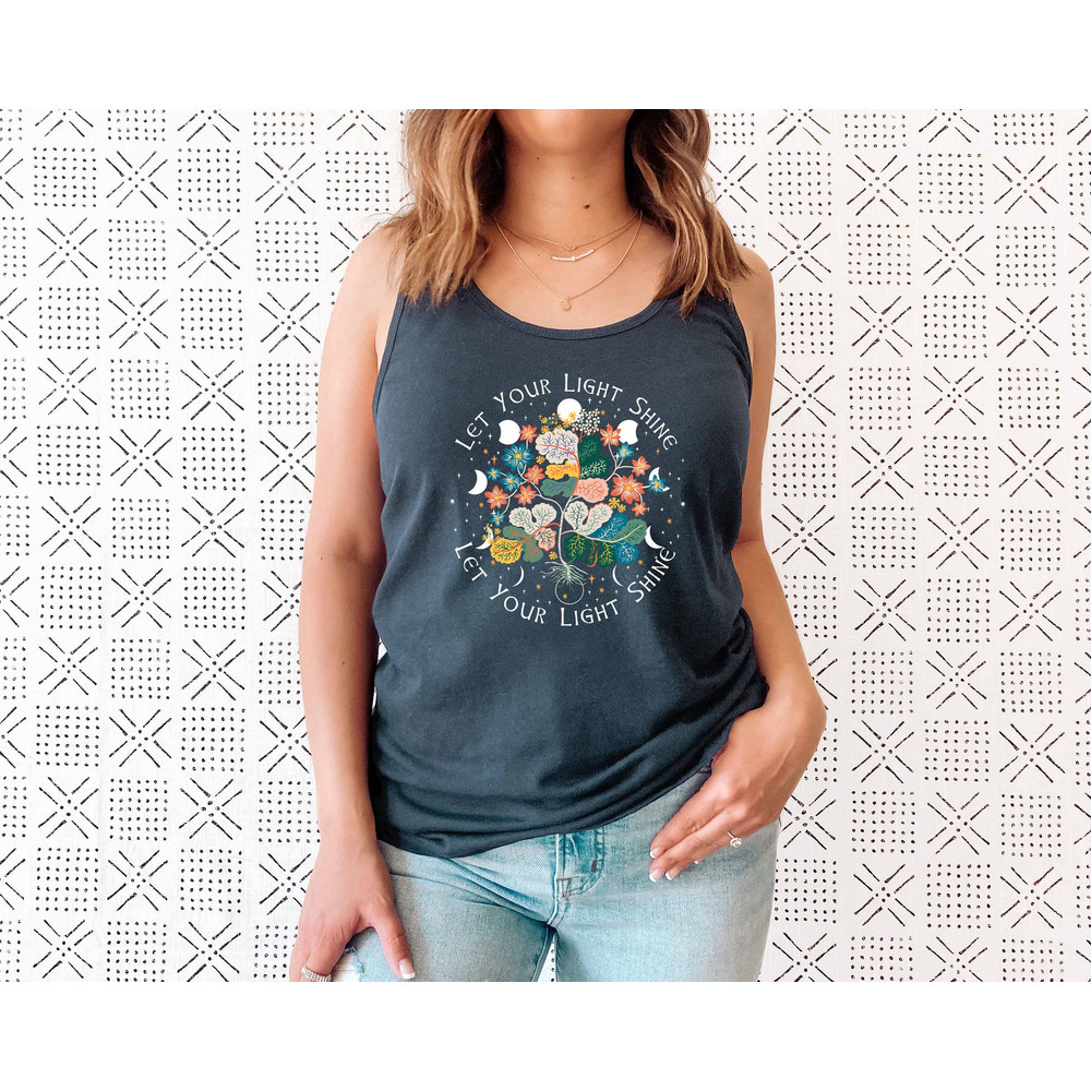 Wild Flowers Tank, Boho Moon Tank Top, Wildflower Tank , Floral Tank Tee, Wildflowers, Womens Tees, Ladies Shirts, Gift for Her - 2.jpg