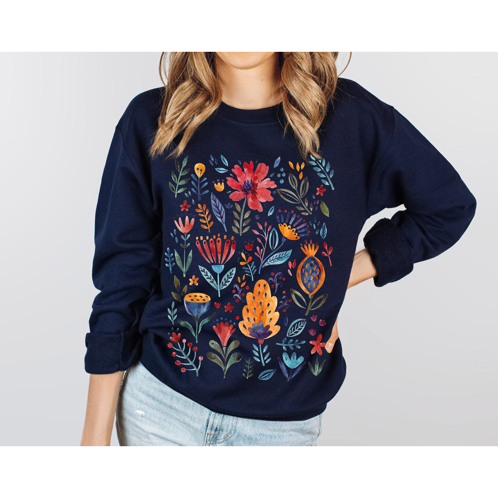 Wildflower Sweatshirt, Wild Flowers Tee, Floral Tshirt, Gift for Women, Ladies Shirts, Best Friend Gift - 1.jpg