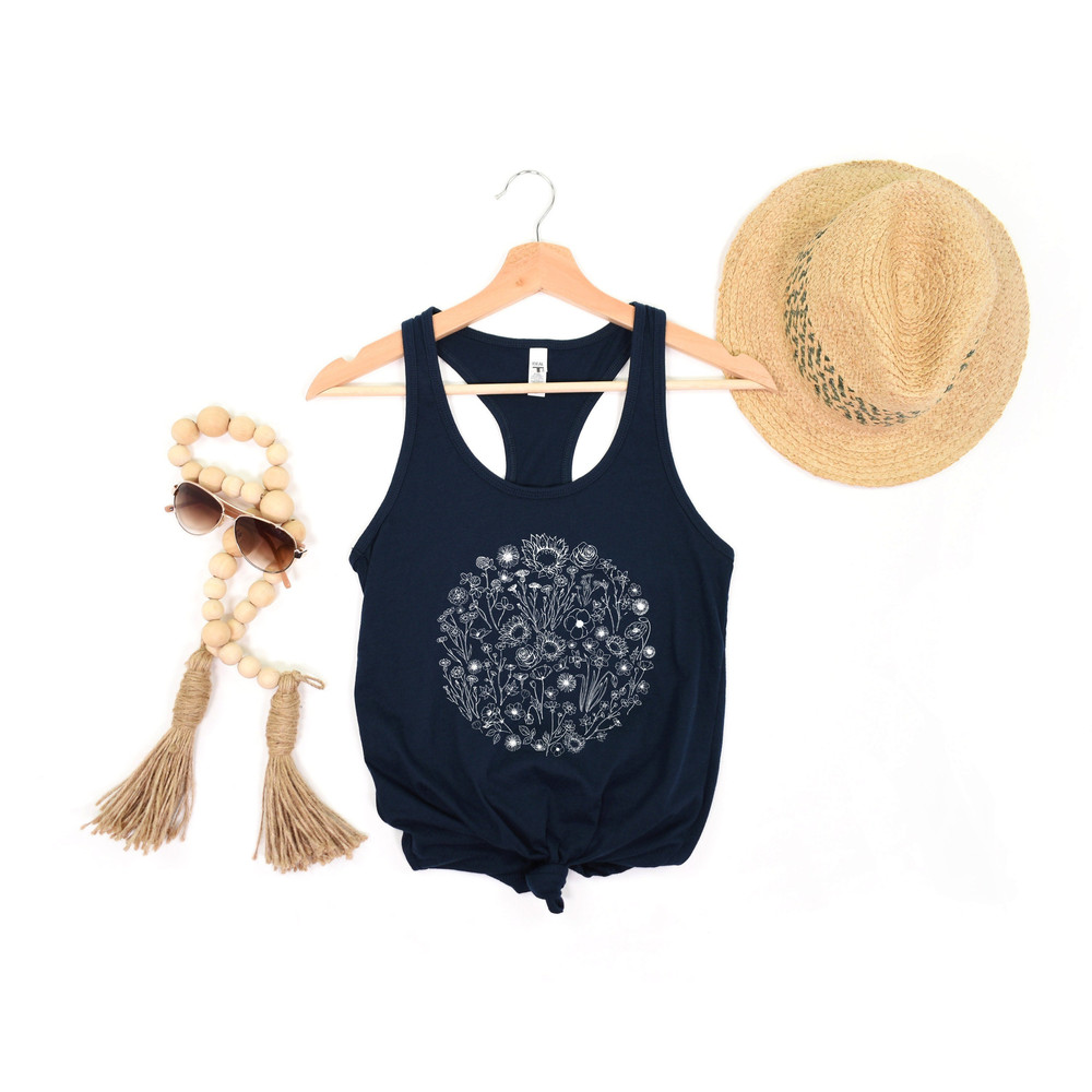 Wildflower Tank Top, Flower Tank Top, Floral Tank Top, Cute Spring Shirt, Boho Tank Top, Gift For Her, Birthday Gifts, Wild Flower Tee - 1.jpg