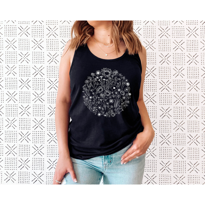 Wildflower Tank Top, Flower Tank Top, Floral Tank Top, Cute Spring Shirt, Boho Tank Top, Gift For Her, Birthday Gifts, Wild Flower Tee - 3.jpg