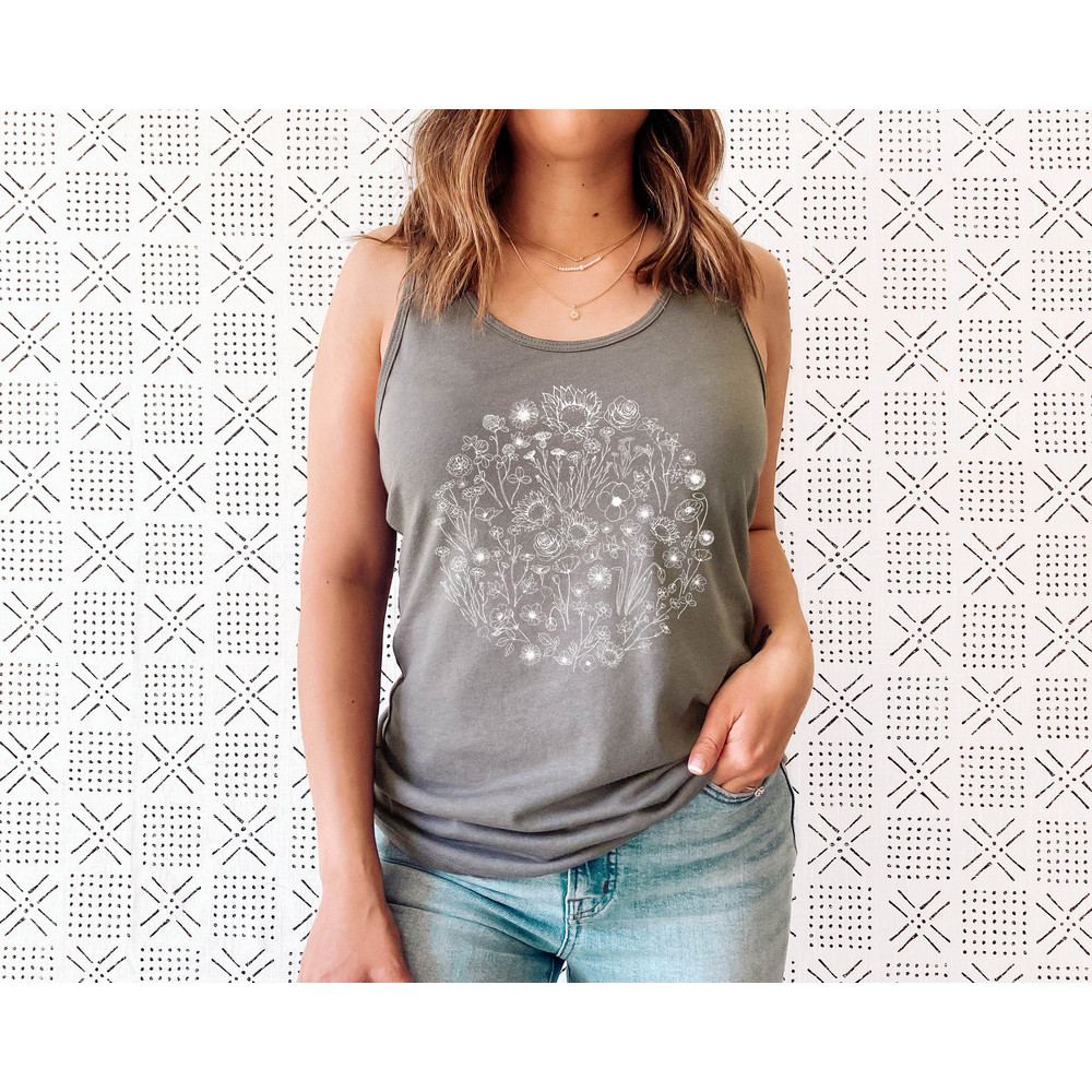 Wildflower Tank Top, Flower Tank Top, Floral Tank Top, Cute Spring Shirt, Boho Tank Top, Gift For Her, Birthday Gifts, Wild Flower Tee - 4.jpg