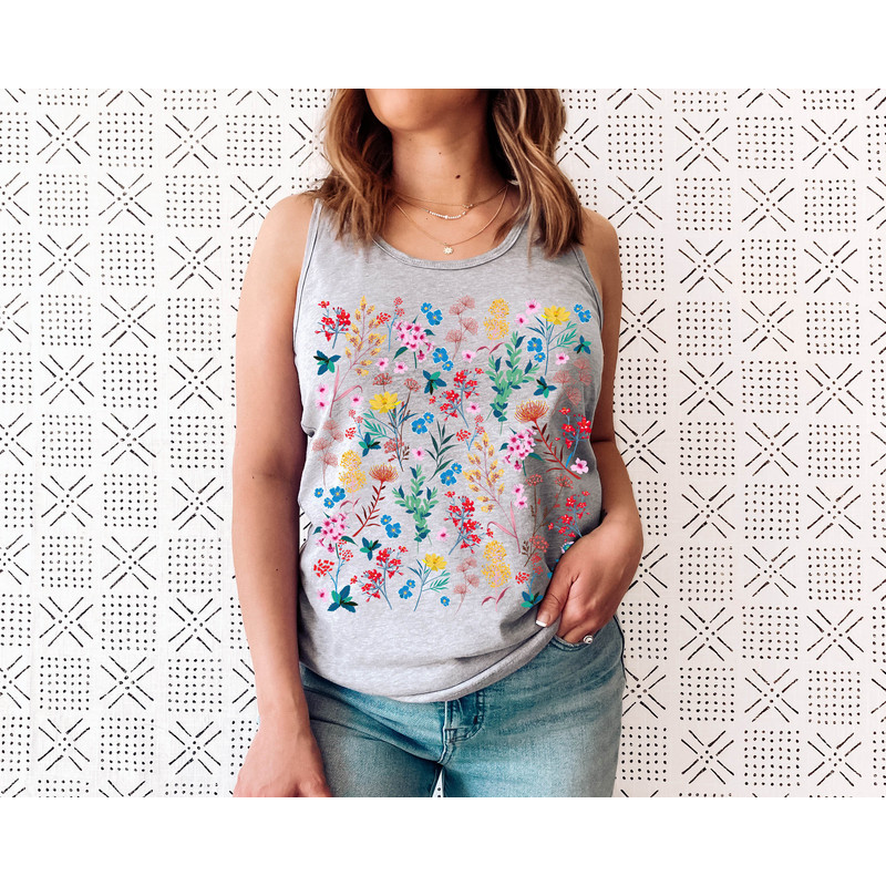 Wildflower Tank Top, Flower Tank Top, Floral Tank Top, Cute Spring Shirt, Boho Tank Top, Gift For Her, Birthday Gifts, Wild Flower Tee - 4.jpg