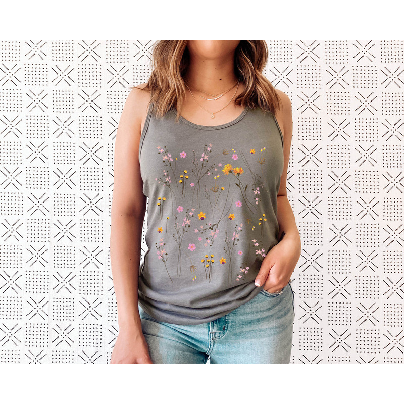 Wildflower Tank Top, Flower Tank Top, Floral Tank Top, Cute Spring Shirt, Boho Tank Top, Gift For Her, Birthday Gifts, Wild Flower Tee - 3.jpg