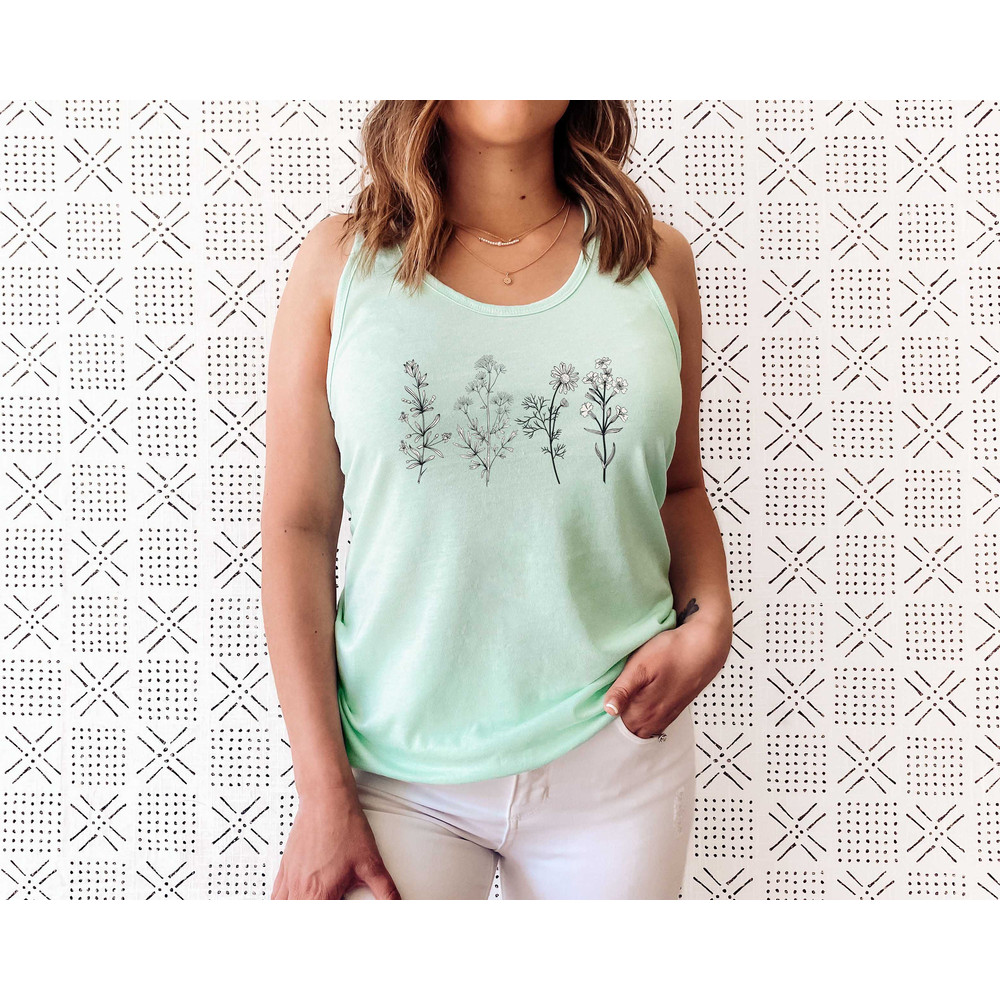 Wildflower Tank Top, Flower Tank Top, Floral Tank Top, Cute Spring Shirt, Boho Tank Top, Gift For Her, Birthday Gifts, Wild Flower Tee - 3.jpg