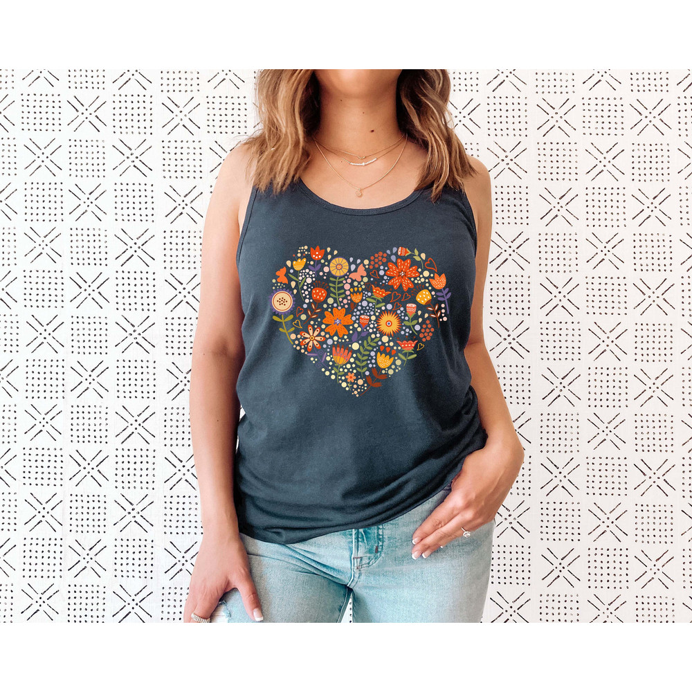 Wildflower Tank Tshirt, Wild Flowers Shirt, Heart Floral Tank Top, Flower Tank, Gift for Women, Ladies Tank Top, Best Friend Gift - 7.jpg