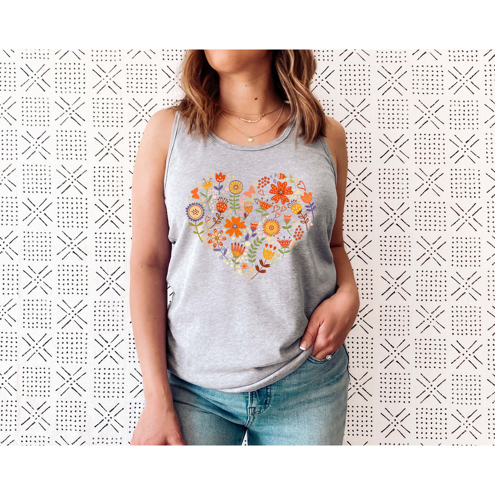 Wildflower Tank Tshirt, Wild Flowers Shirt, Heart Floral Tank Top, Flower Tank, Gift for Women, Ladies Tank Top, Best Friend Gift - 8.jpg