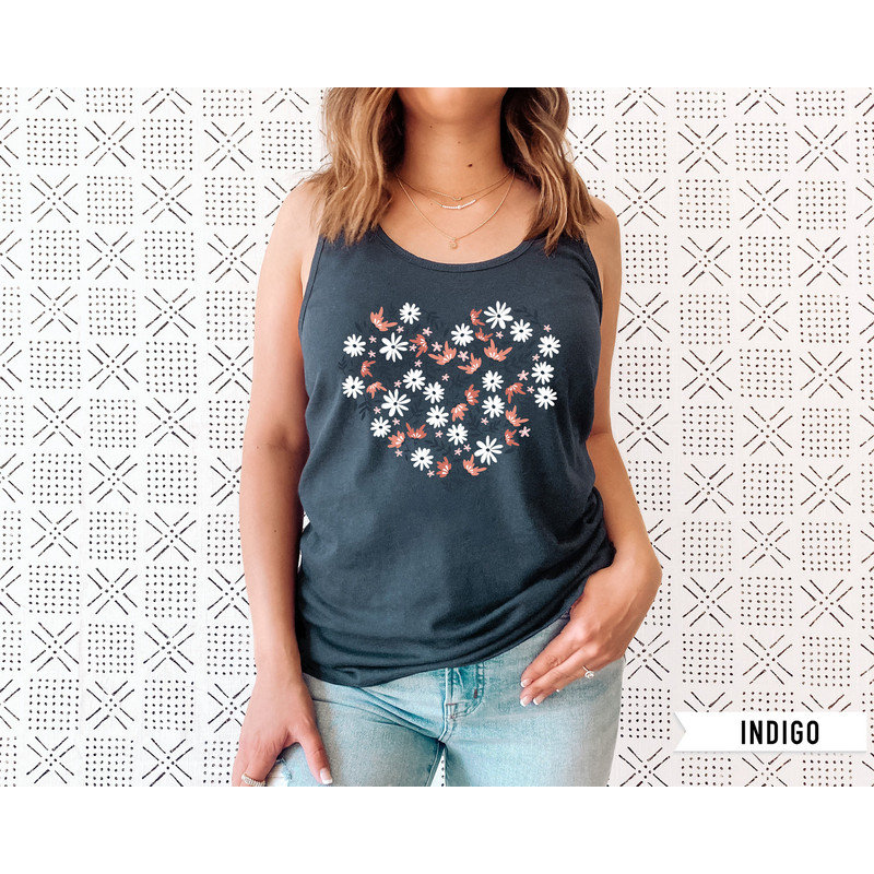 Wildflower Tank Tshirt, Wild Flowers Shirt, Heart Floral Tank Top, Flower Tank, Gift for Women, Ladies Tank Top, Best Friend Gift - 4.jpg
