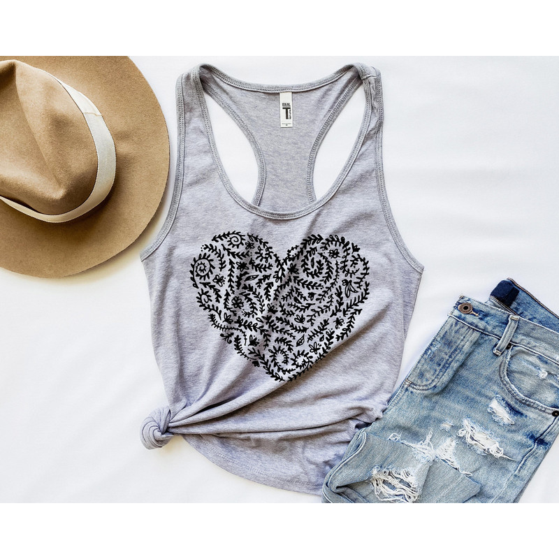 Wildflower Tank Tshirt, Wild Flowers Shirt, Heart Floral Tank Top, Flower Tank, Valentine Gift for Women, Ladies Tank Top - 2.jpg