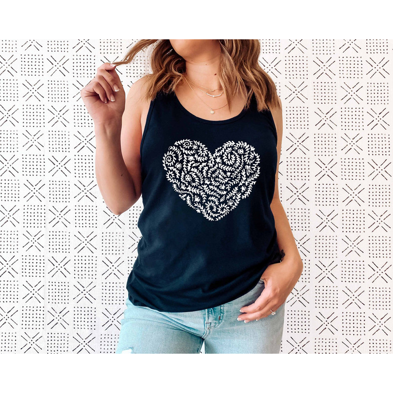 Wildflower Tank Tshirt, Wild Flowers Shirt, Heart Floral Tank Top, Flower Tank, Valentine Gift for Women, Ladies Tank Top - 7.jpg