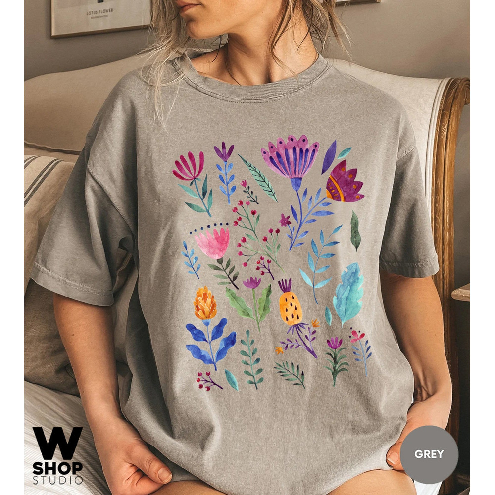 Wildflower Tshirt, Comfort Colors Shirt, Bohemian Floral Tshirt, Flower Shirt, Boho Gift for Women, Ladies Shirts, Hippie Best Friend - 5.jpg
