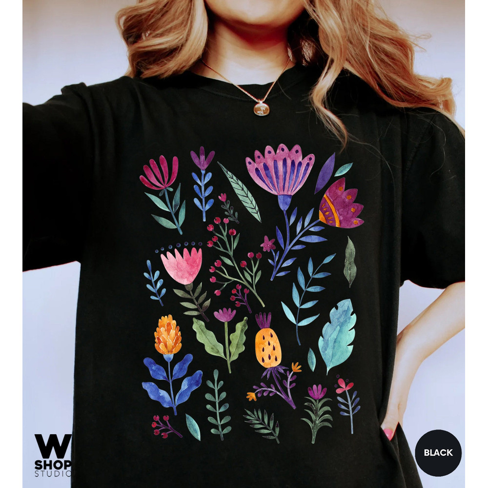 Wildflower Tshirt, Comfort Colors Shirt, Bohemian Floral Tshirt, Flower Shirt, Boho Gift for Women, Ladies Shirts, Hippie Best Friend - 6.jpg