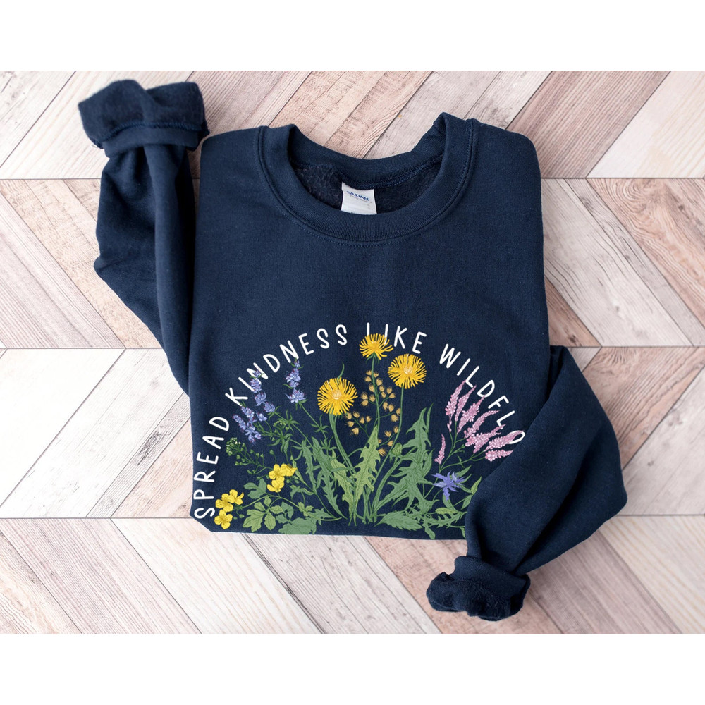 Wildflower T-shirt, Floral Sweatshirt, Vintage Floral Tee, Flower Fall Sweatshirt, Womens Sweatshirt, Ladies Top, Best Friend Gift - 7.jpg