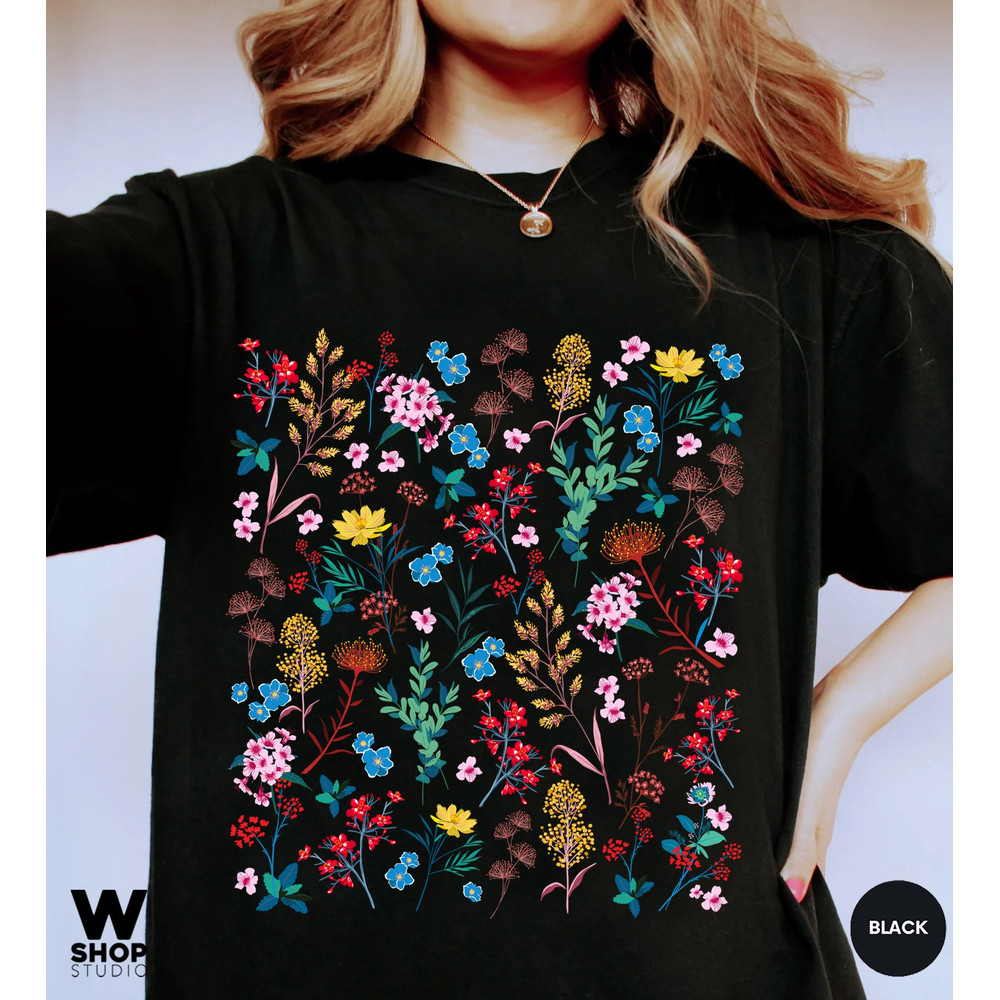 Wildflower Tshirt, Wild Flowers Shirt, Floral Tee, Flower Shirt, Gift for Women, Ladies Shirts, Best Friend Gift, Oversized, Comfort Colors - 2.jpg