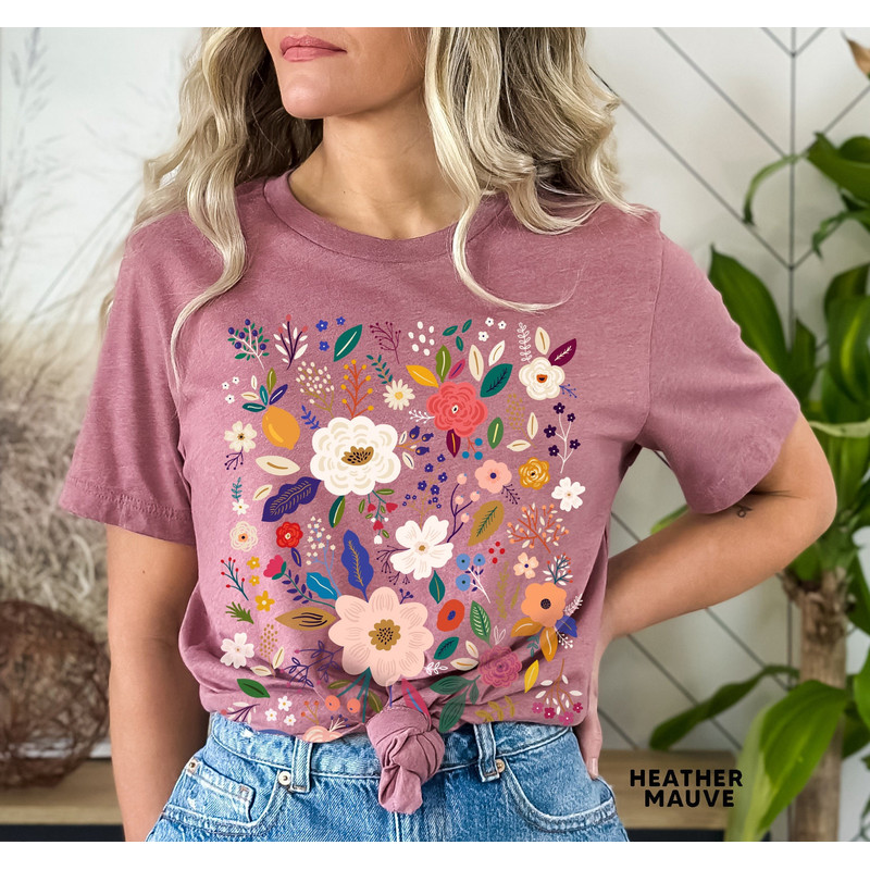 Wildflower Tshirt, Wild Flowers Shirt, Floral Tshirt, Flower Shirt, Gift for Women, Ladies Shirts, Best Friend Gift - 2.jpg