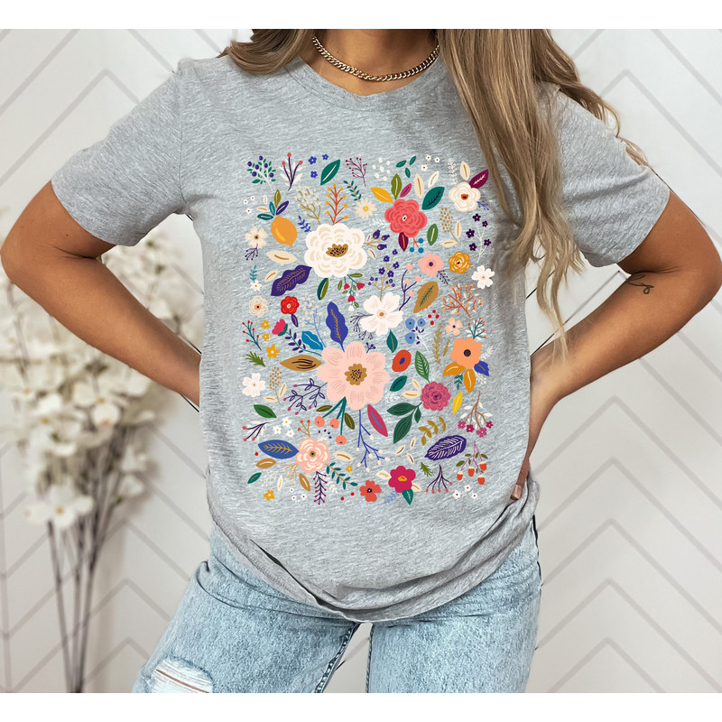 Wildflower Tshirt, Wild Flowers Shirt, Floral Tshirt, Flower Shirt, Gift for Women, Ladies Shirts, Best Friend Gift - 5.jpg