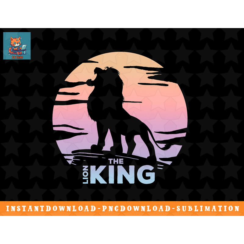 Disney Lion King Simba Sunrise Gradient Silhouette png, sublimation, digital download.jpg