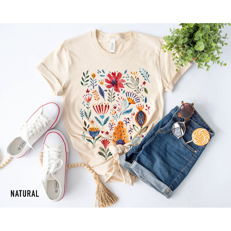 Wildflower Tshirt, Wild Flowers Shirt, Floral Tshirt, Flower Shirt, Gift for Women, Ladies Shirts, Best Friend Gift - 2.jpg