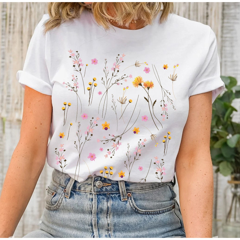 Wildflower Tshirt, Wild Flowers Shirt, Floral Tshirt, Flower Shirt, Gift for Women, Ladies Shirts, Best Friend Gift - 3.jpg