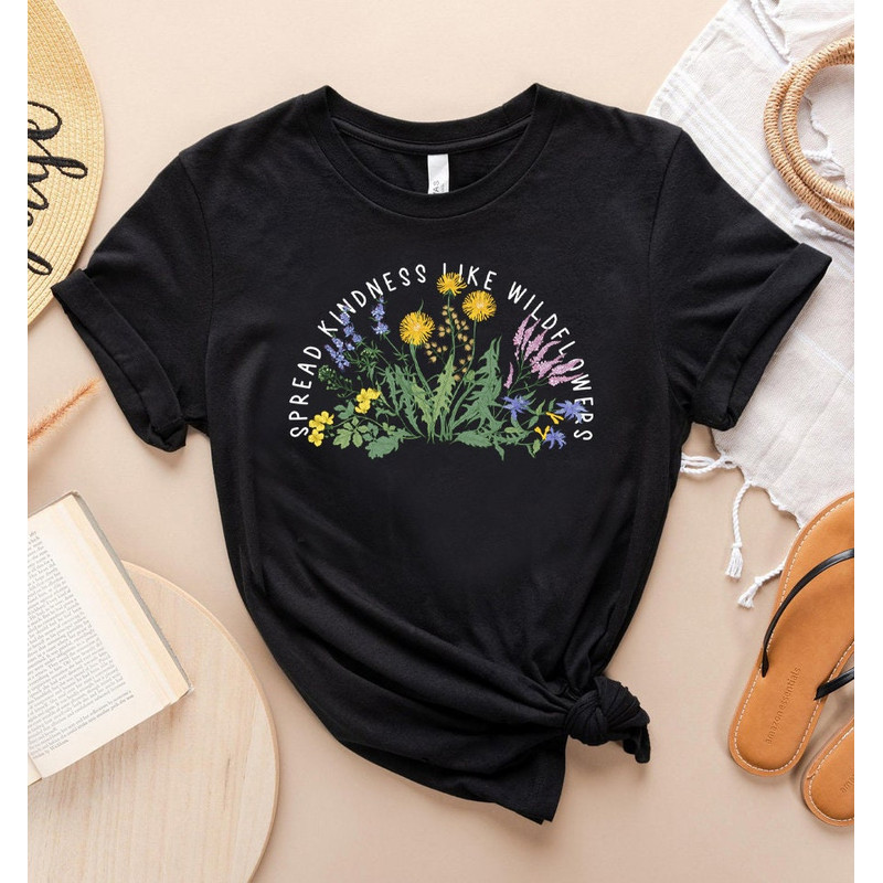 Wildflower Tshirt, Wild Flowers Shirt, Floral Tshirt, Flower Shirt, Gift for Women, Ladies Shirts, Best Friend Gift - 3.jpg