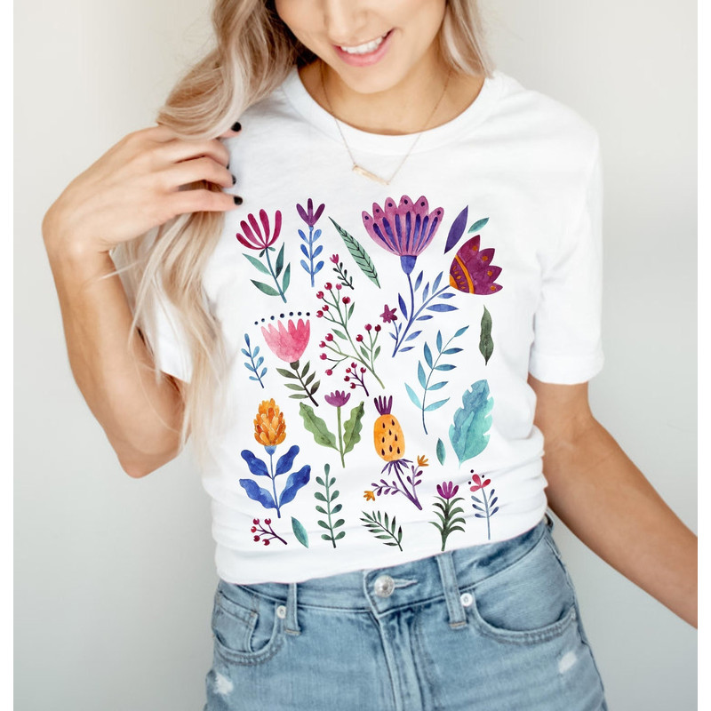 Wildflower Tshirt, Wild Flowers Shirt, Floral Tshirt, Flower Shirt, Gift for Women, Ladies Shirts, Best Friend Gift - 1.jpg