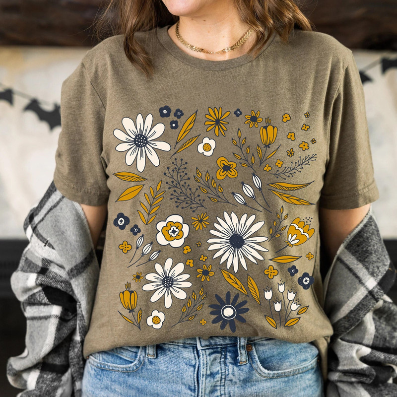 Wildflower Tshirt, Wild Flowers Shirt, Floral Tshirt, Flower Shirt, Gift for Women, Ladies Shirts, Best Friend Gift - 1.jpg