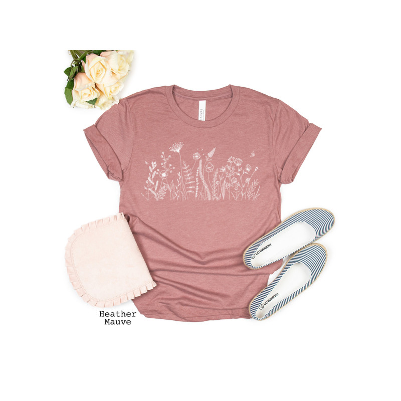 Wildflower Tshirt, Wild Flowers Shirt, Floral Tshirt, Flower Shirt, Gift for Women, Ladies Shirts, Best Friend Gift - 2.jpg