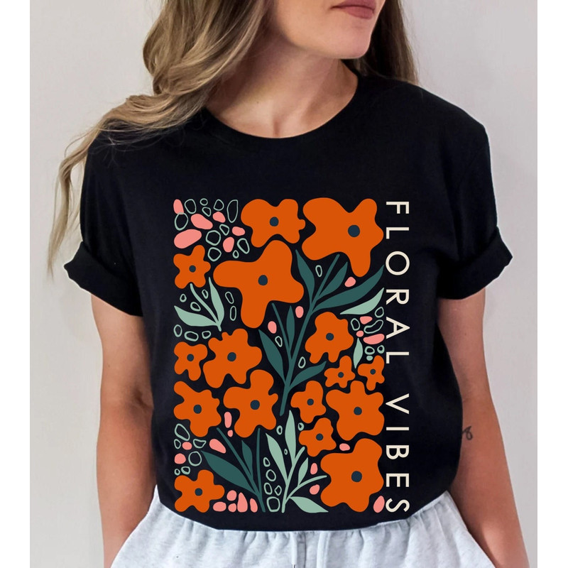 Wildflower Tshirt, Wild Flowers Shirt, Floral Tshirt, Flower Shirt, Gift for Women, Ladies Shirts, Best Friend Gift - 4.jpg