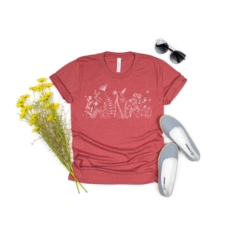 Wildflower Tshirt, Wild Flowers Shirt, Floral Tshirt, Flower Shirt, Gift for Women, Ladies Shirts, Best Friend Gift - 5.jpg