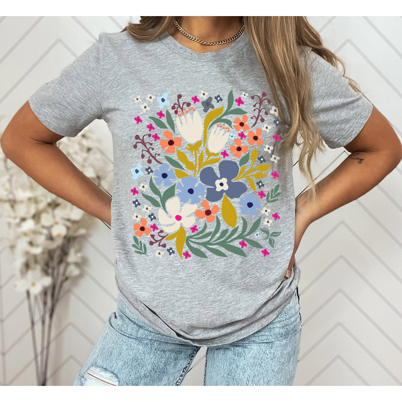 Wildflower Tshirt, Wild Flowers Shirt, Floral Tshirt, Flower Shirt, Gift for Women, Ladies Shirts, Best Friend Gift - 2.jpg