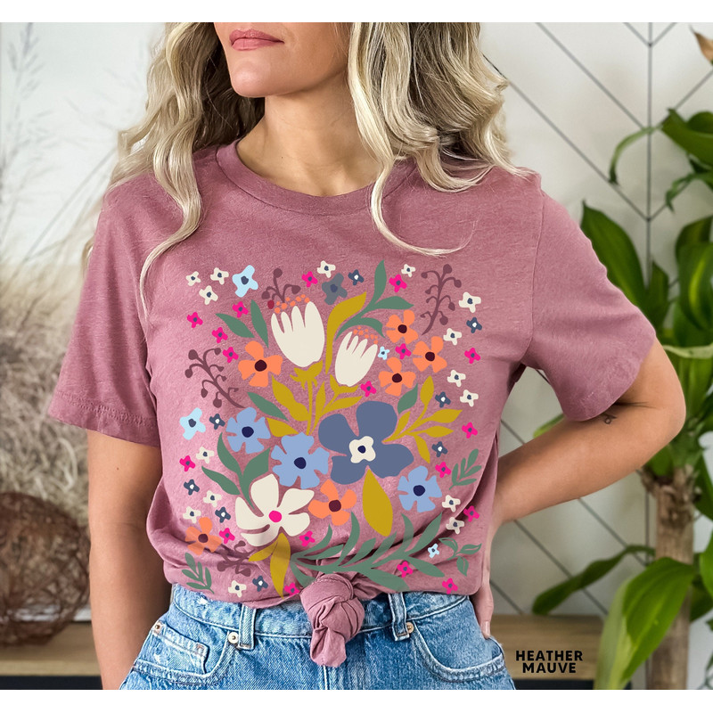 Wildflower Tshirt, Wild Flowers Shirt, Floral Tshirt, Flower Shirt, Gift for Women, Ladies Shirts, Best Friend Gift - 6.jpg