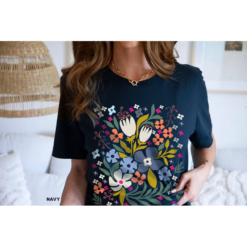 Wildflower Tshirt, Wild Flowers Shirt, Floral Tshirt, Flower Shirt, Gift for Women, Ladies Shirts, Best Friend Gift - 7.jpg