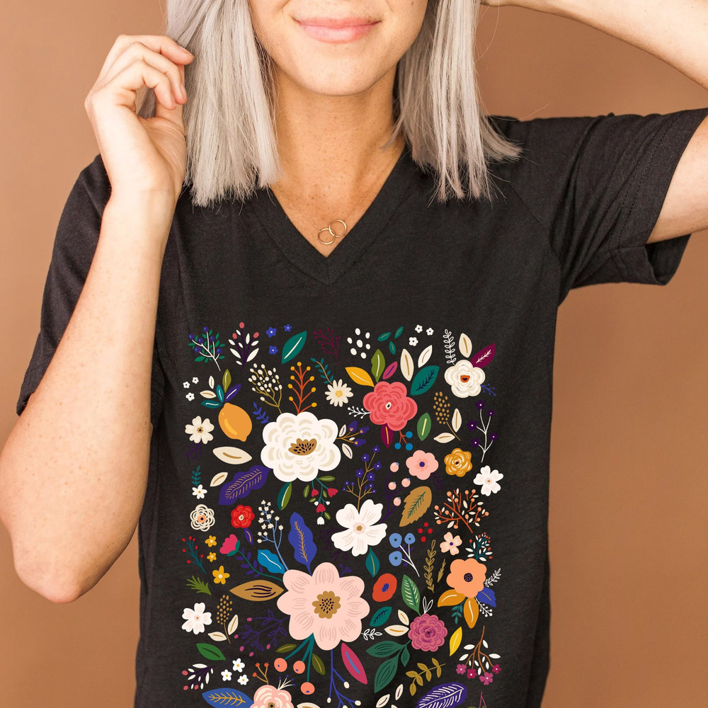 Wildflower Tshirt, Wild Flowers Shirt, Floral Tshirt, Flower Shirt, Gift for Women, Ladies Shirts, Best Friend Gift - 1.jpg