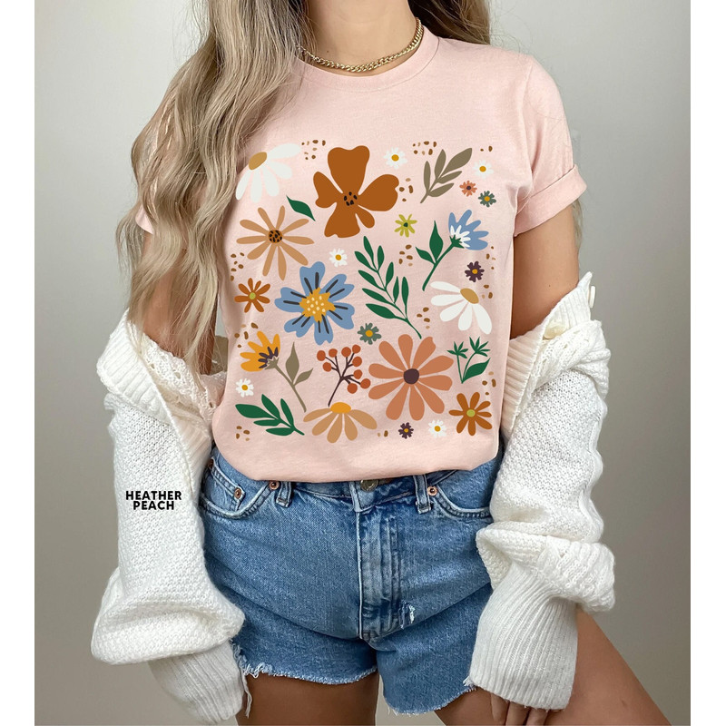 Wildflower Tshirt, Wild Flowers Shirt, Floral Tshirt, Flower Shirt, Gift for Women, Ladies Shirts, Best Friend Gift - 1.jpg
