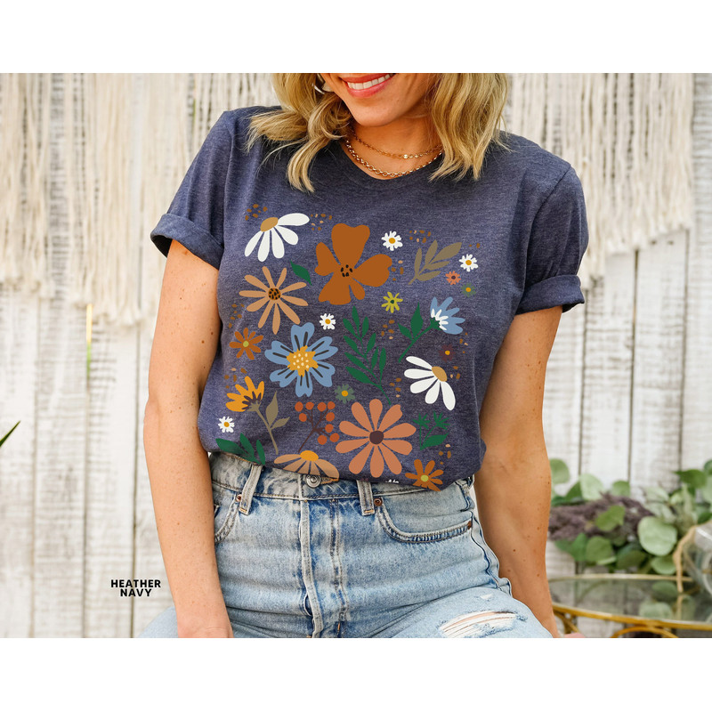 Wildflower Tshirt, Wild Flowers Shirt, Floral Tshirt, Flower Shirt, Gift for Women, Ladies Shirts, Best Friend Gift - 3.jpg