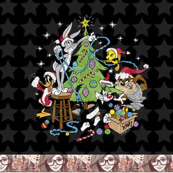 looney tunes christmas group shot decorate the tree png, sublimation, digital download