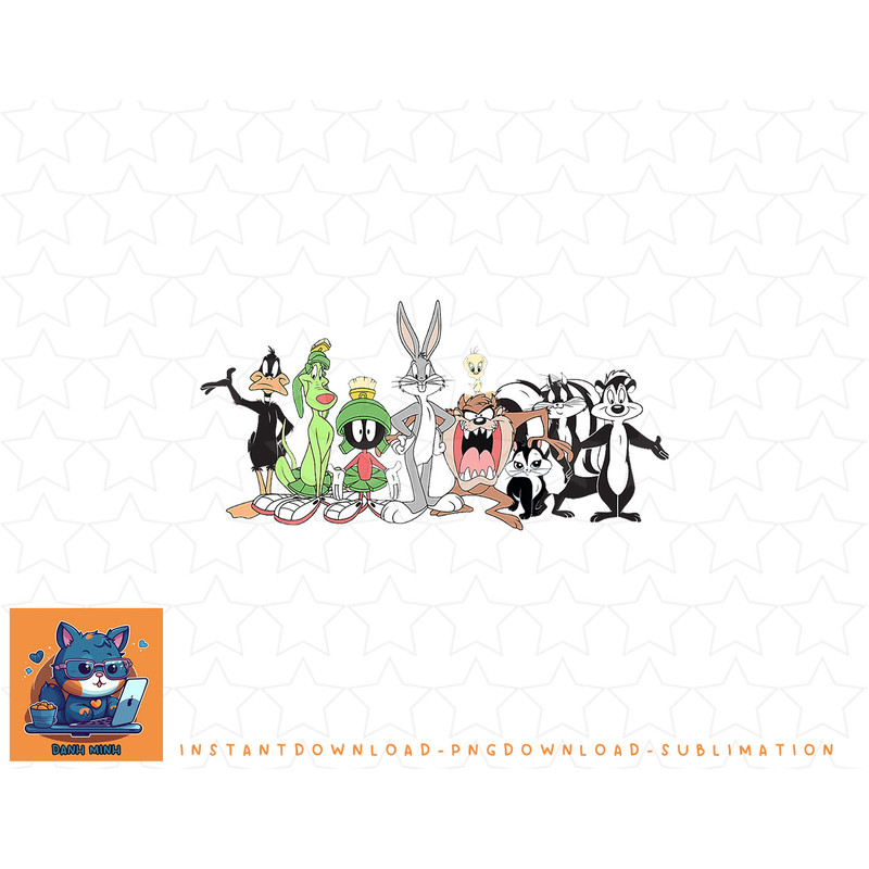 Looney Tunes Group Shot Line Up Front & Back png, sublimation, digital download.jpg