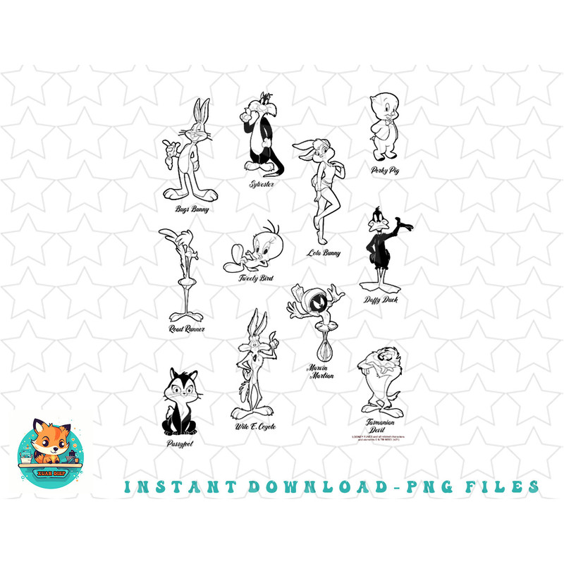 Looney Tunes Characters Identification Display png, sublimation, digital download.jpg