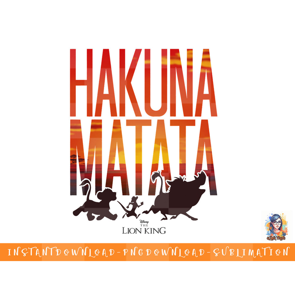 Disney Lion King Hakuna Matata Sunset Fill Trio Logo png, sublimation, digital download.jpg
