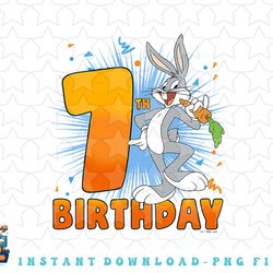 looney tunes bugs bunny 7th birthday png, sublimation, digital download