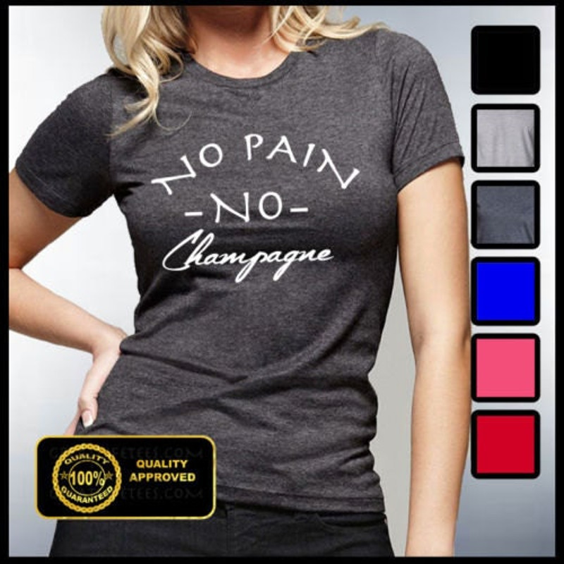 No Pain No Champagne T-shirt, Yoga I'm Down Dog Shirt, Fitness Tanks, GYM, Workout Teess - 1.jpg