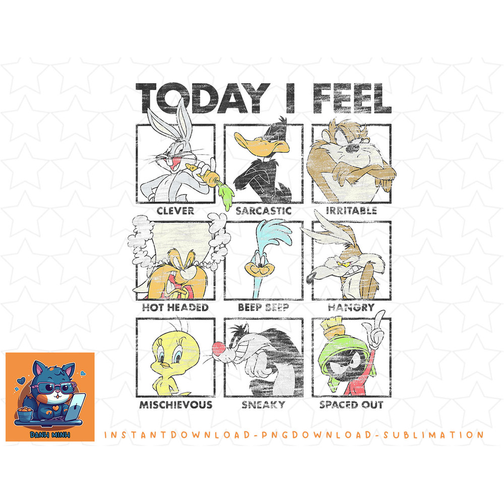 Looney Tunes Group Shot Today I Feel Panels png, sublimation, digital download.jpg