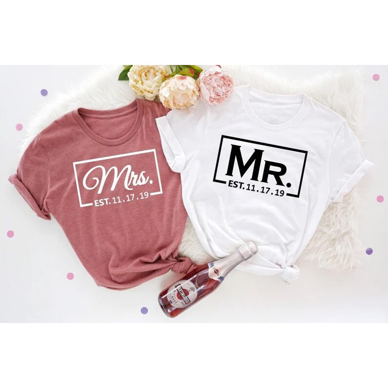 Mr and Mrs Shirt, Couple shirt, Just Married Shirt, Honeymoon shirt, Couples Shirts, Wife And Hubs Shirts, Couple matching shirts - 1.jpg
