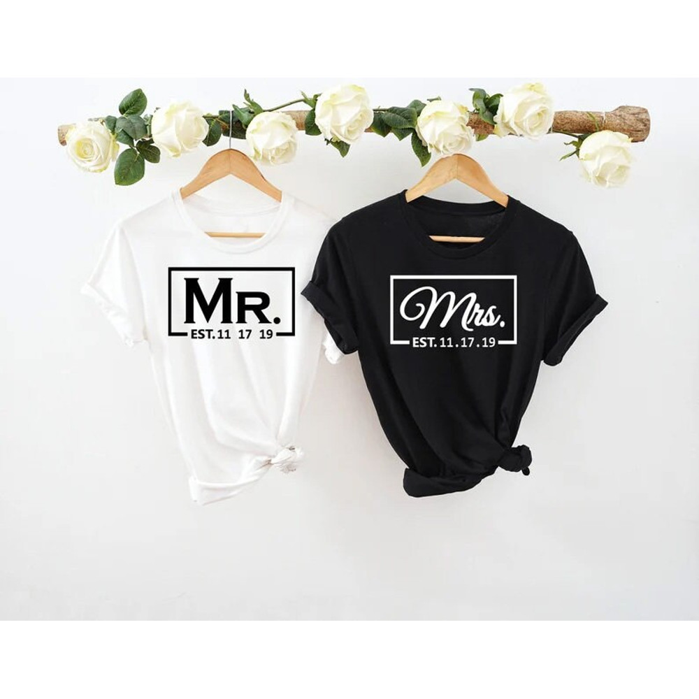Mr and Mrs Shirt, Couple shirt, Just Married Shirt, Honeymoon shirt, Couples Shirts, Wife And Hubs Shirts, Couple matching shirts - 2.jpg