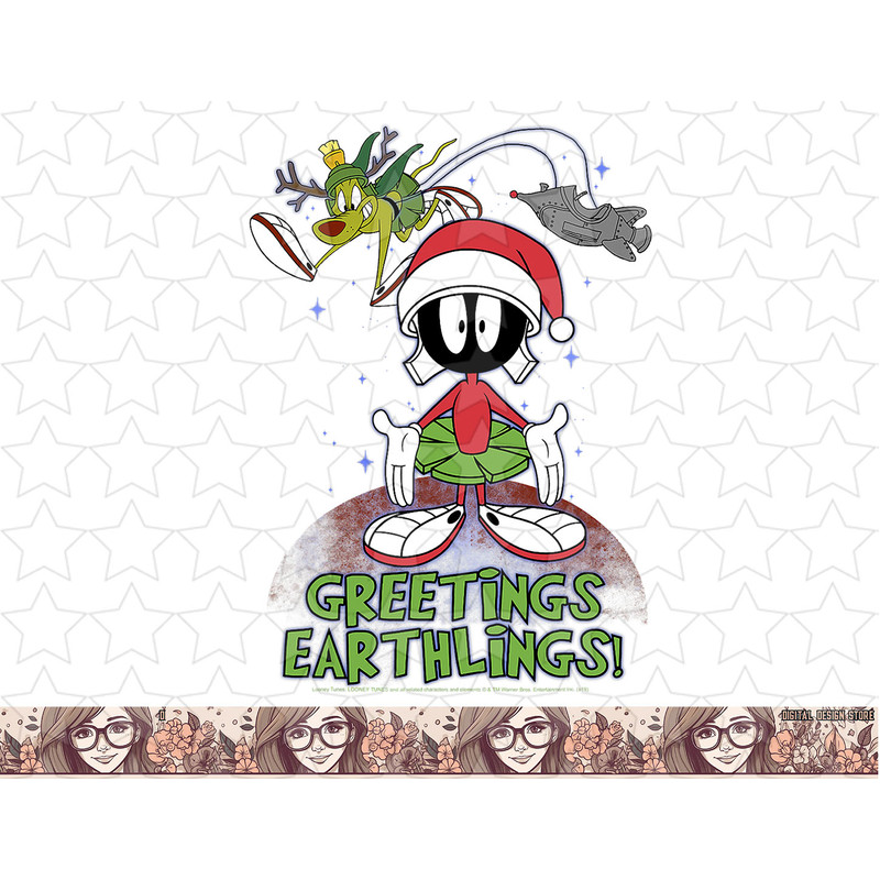 Looney Tunes Christmas Marvin Greetings Earthlings png, sublimation, digital download .jpg