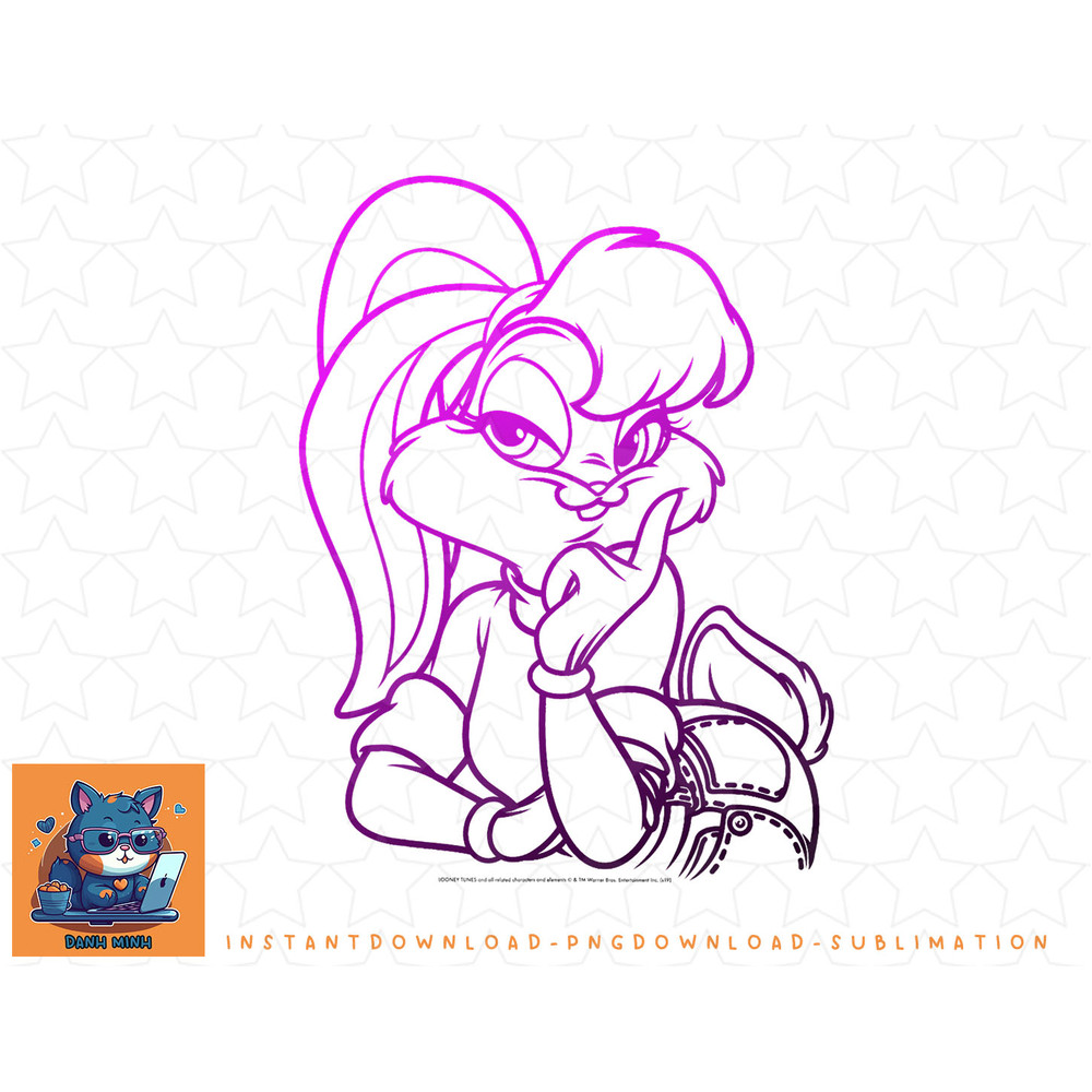 Looney Tunes Lola Bunny Line Art Portrait png, sublimation, digital download.jpg