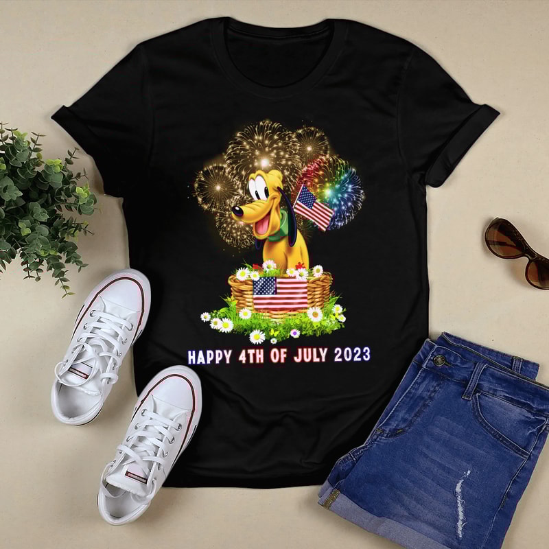 Happy 4th Of July 2023 Independence Day Pluto Dog T - shirt, Shirt For Men Women, Graphic Design, Unisex Shirt