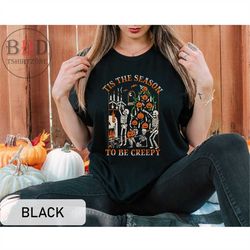 halloween shirt, tis the season to be creepy, funny halloween party shirt, skeleton shirt, halloween tree t-shirt