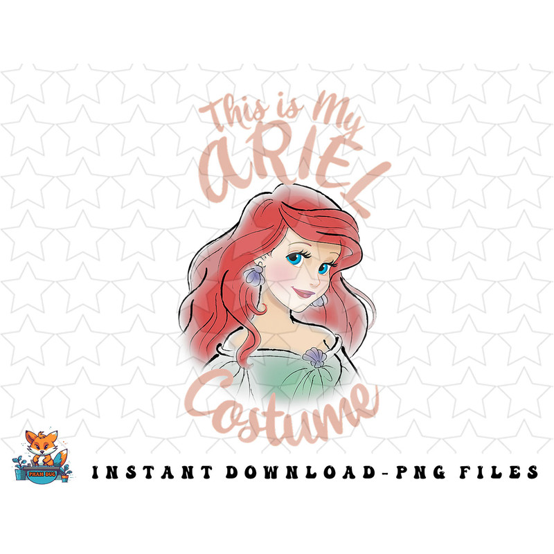 Disney The Little Mermaid Ariel This Is My Costume Halloween png, sublimation, digital download.jpg