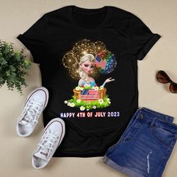 happy 4th of july 2023 independence day elsa princess t - shirt, shirt for men women, graphic design, unisex shirt